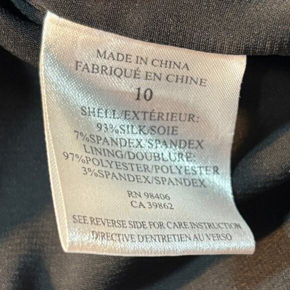 Theory Sleeveless Silk Shift Mini‎ Dress Size 10 Elegant Stretch LBD Minimalist - Picture 6 of 7